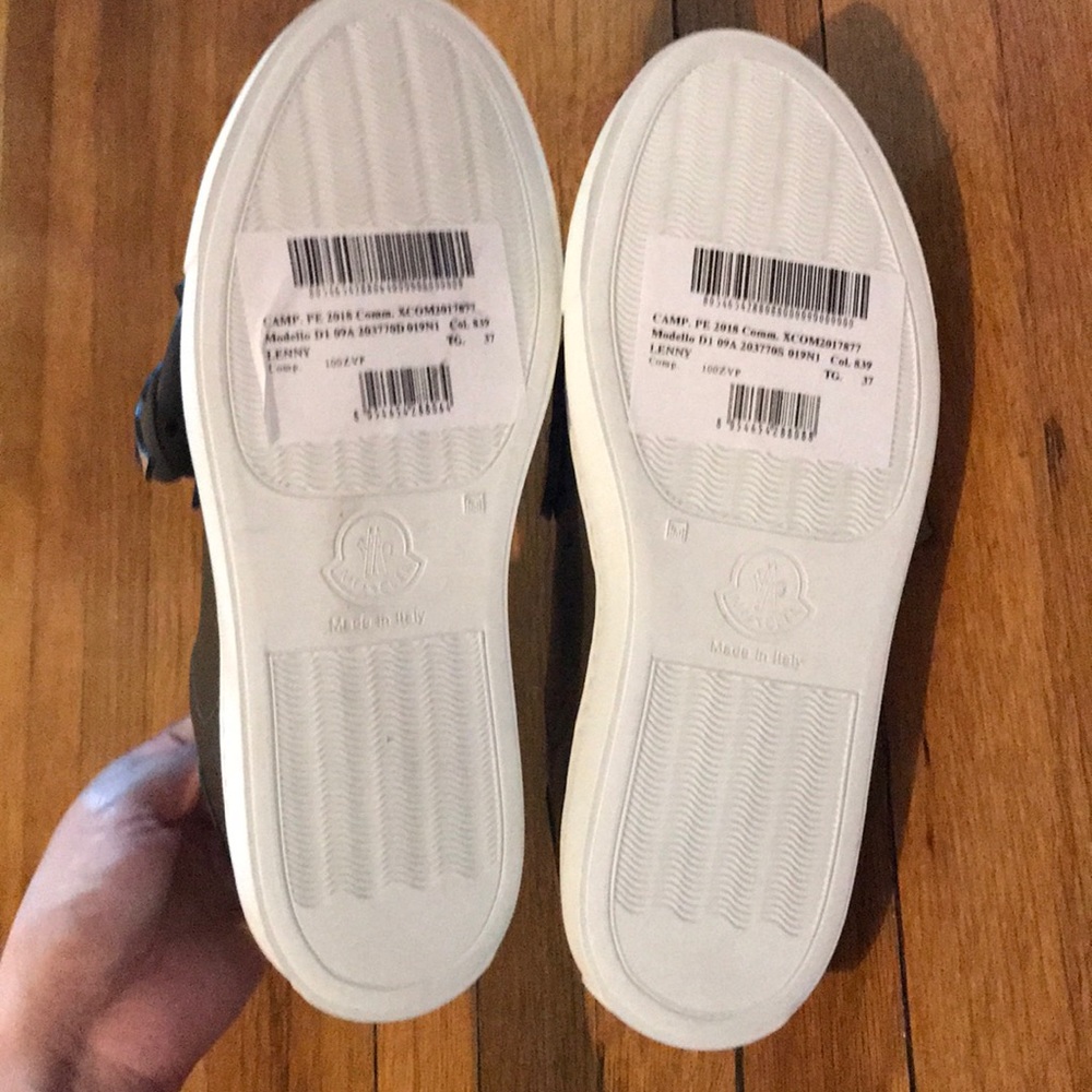 NWT Women Moncler Lenny Sneaker in Olive Green 37 - Picture 5 of 5